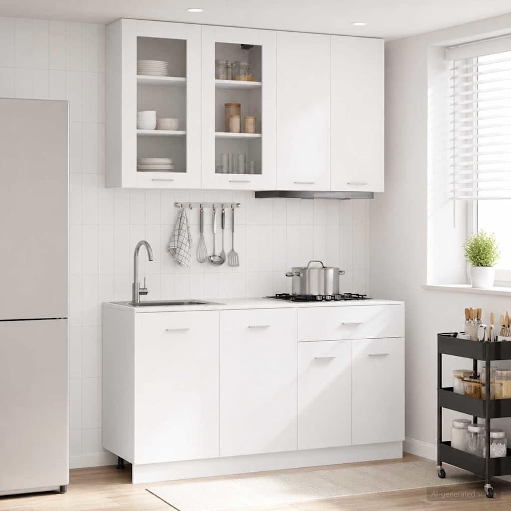 vidaXL Kitchen Unit LYON 4 pcs White Engineered Wood