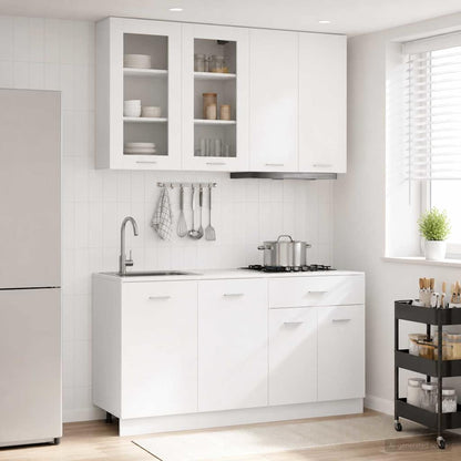 vidaXL Kitchen Unit LYON 4 pcs White Engineered Wood