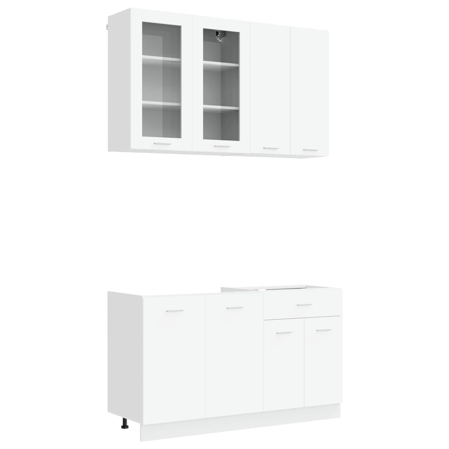 vidaXL Kitchen Unit LYON 4 pcs White Engineered Wood