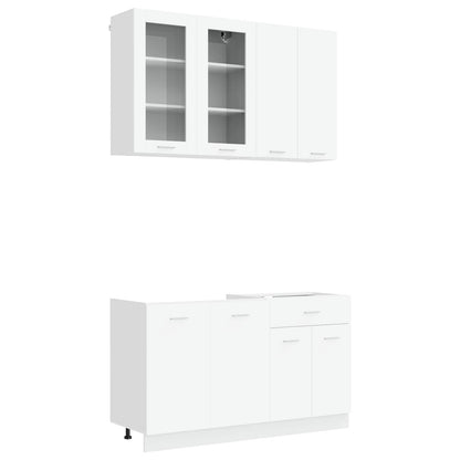 vidaXL Kitchen Unit LYON 4 pcs White Engineered Wood