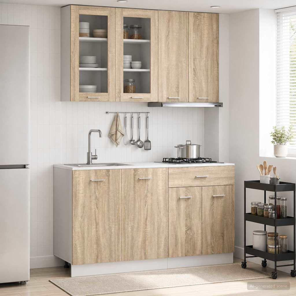 vidaXL Kitchen Unit LYON 4 pcs Sonoma Oak Engineered Wood