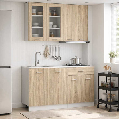 vidaXL Kitchen Unit LYON 4 pcs Sonoma Oak Engineered Wood