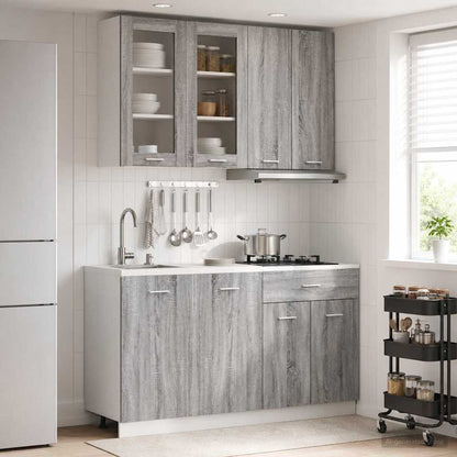 vidaXL Kitchen Unit LYON 4 pcs Grey Sonoma Engineered Wood