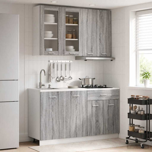 vidaXL Kitchen Unit LYON 4 pcs Grey Sonoma Engineered Wood