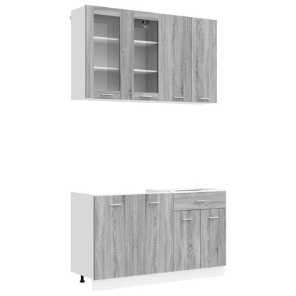 vidaXL Kitchen Unit LYON 4 pcs Grey Sonoma Engineered Wood