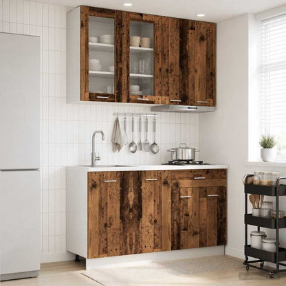 vidaXL Kitchen Unit LYON 4 pcs Old Wood Engineered Wood
