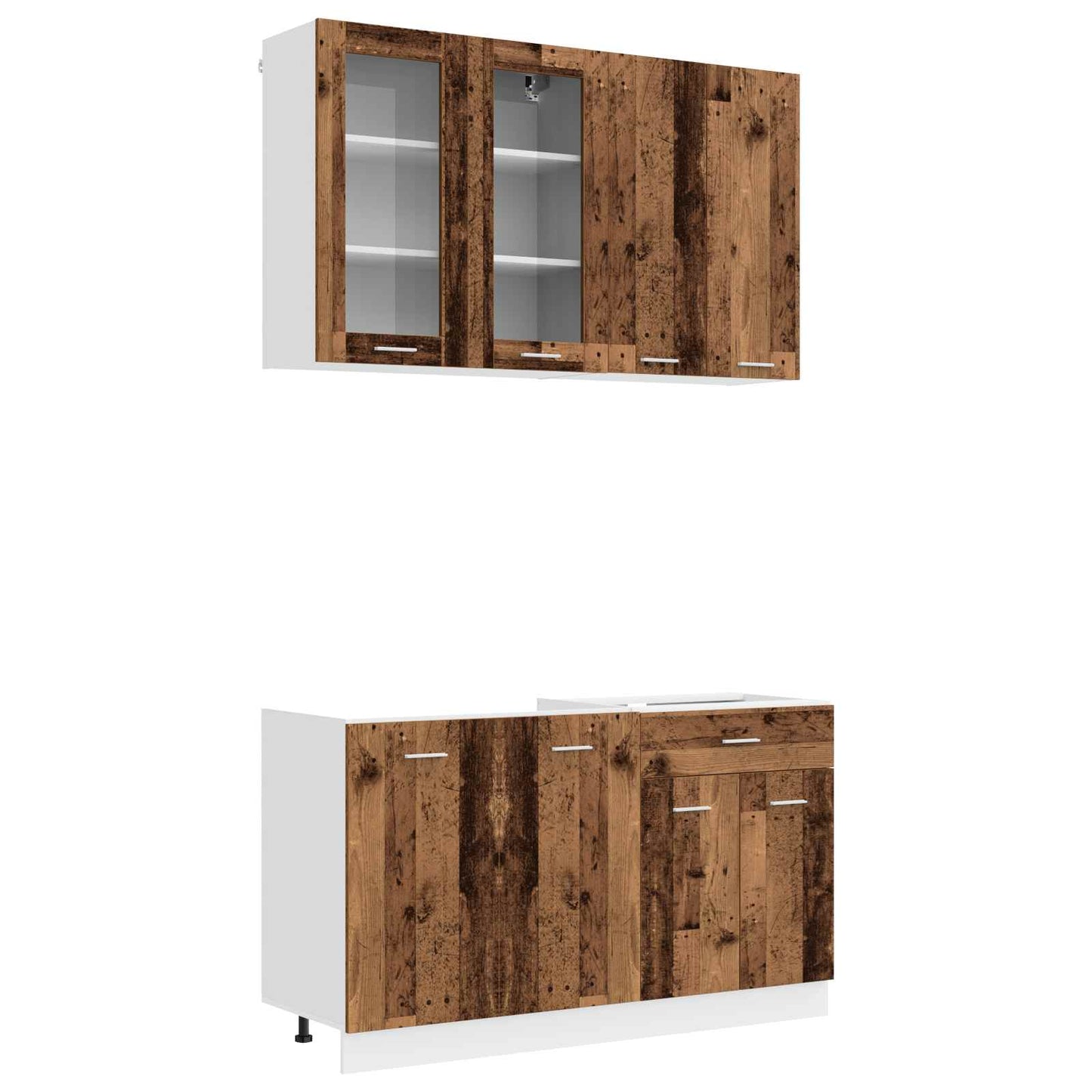 vidaXL Kitchen Unit LYON 4 pcs Old Wood Engineered Wood