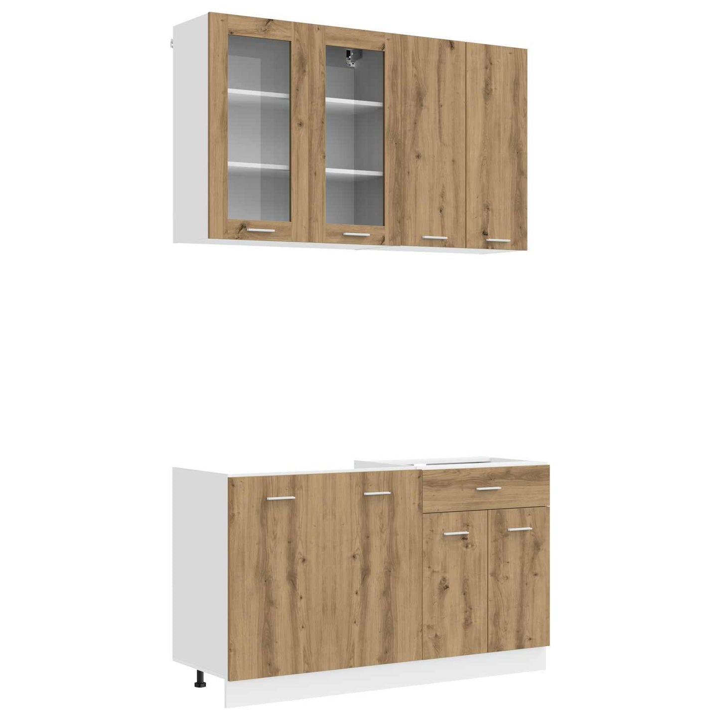vidaXL Kitchen Unit LYON 4 pcs Artisan Oak Engineered Wood