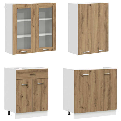 vidaXL Kitchen Unit LYON 4 pcs Artisan Oak Engineered Wood
