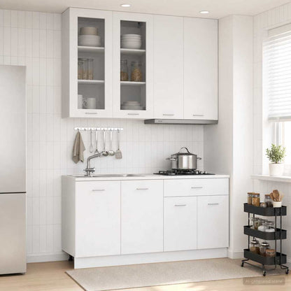 vidaXL Kitchen Unit LYON 4 pcs White Engineered Wood