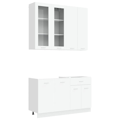 vidaXL Kitchen Unit LYON 4 pcs White Engineered Wood