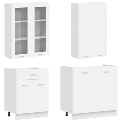 vidaXL Kitchen Unit LYON 4 pcs White Engineered Wood