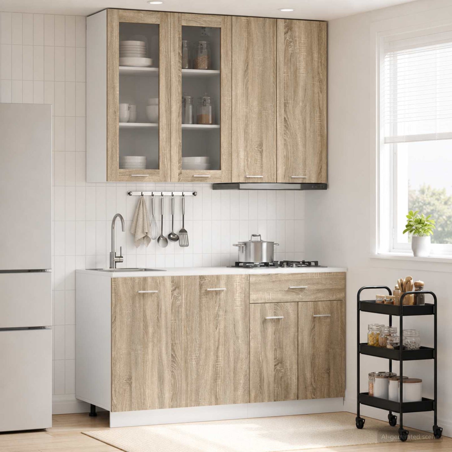 vidaXL Kitchen Unit LYON 4 pcs Sonoma Oak Engineered Wood