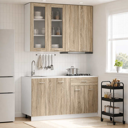 vidaXL Kitchen Unit LYON 4 pcs Sonoma Oak Engineered Wood