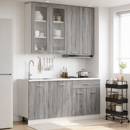 vidaXL Kitchen Unit LYON 4 pcs Grey Sonoma Engineered Wood