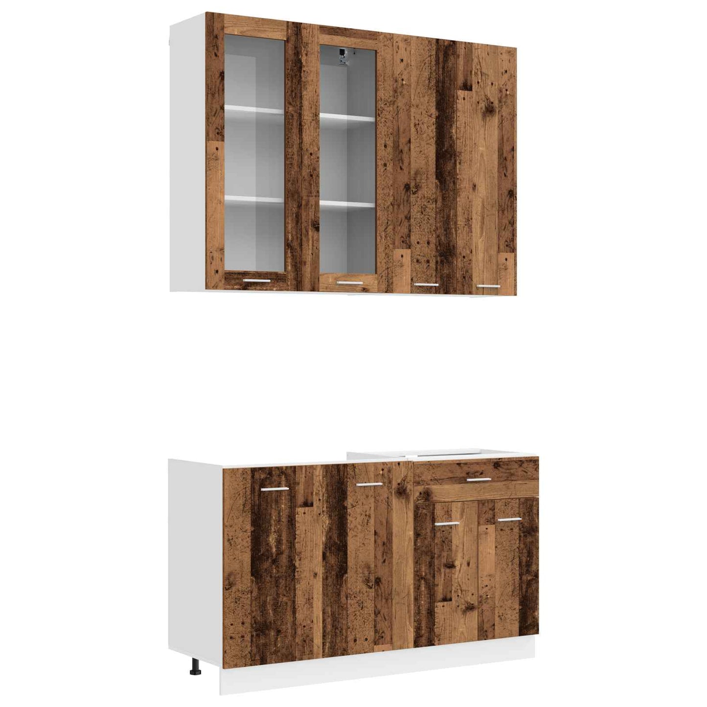 vidaXL Kitchen Unit LYON 4 pcs Old Wood Engineered Wood