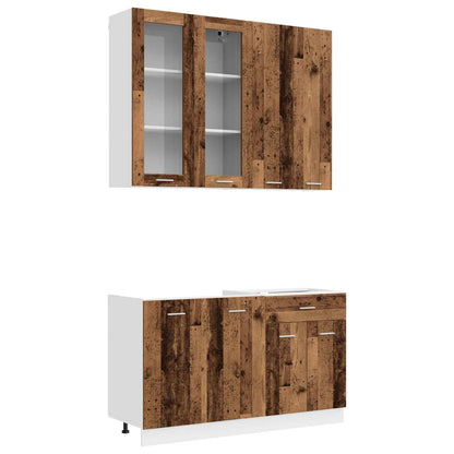 vidaXL Kitchen Unit LYON 4 pcs Old Wood Engineered Wood