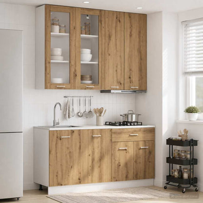 vidaXL Kitchen Unit LYON 4 pcs Artisan Oak Engineered Wood