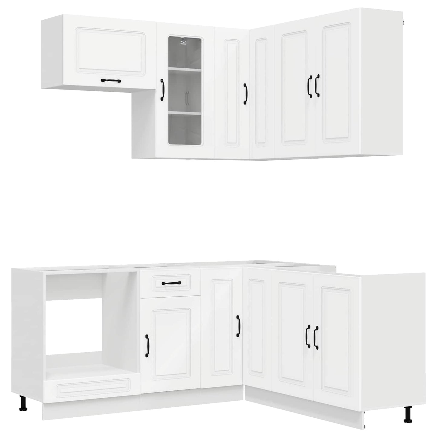 vidaXL Kitchen Unit KALMAR 8 pcs White Engineered Wood