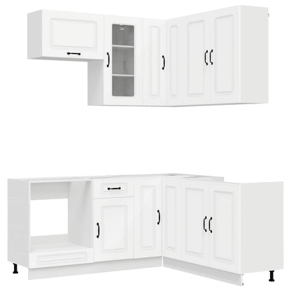 vidaXL Kitchen Unit KALMAR 8 pcs White Engineered Wood