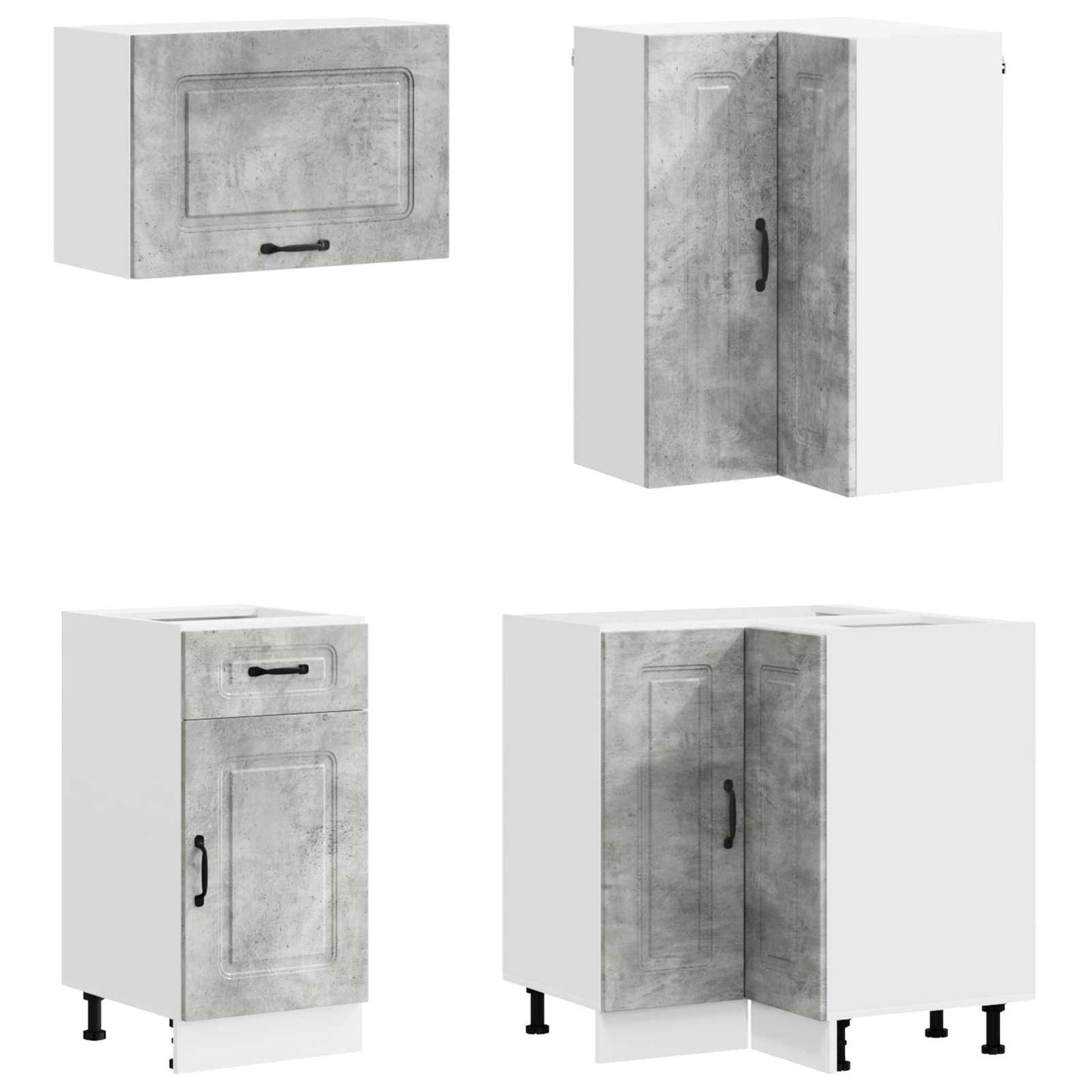 vidaXL Kitchen Unit KALMAR 8 pcs Concrete Grey Engineered Wood
