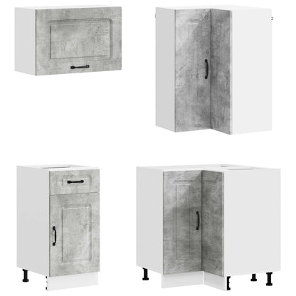 vidaXL Kitchen Unit KALMAR 8 pcs Concrete Grey Engineered Wood