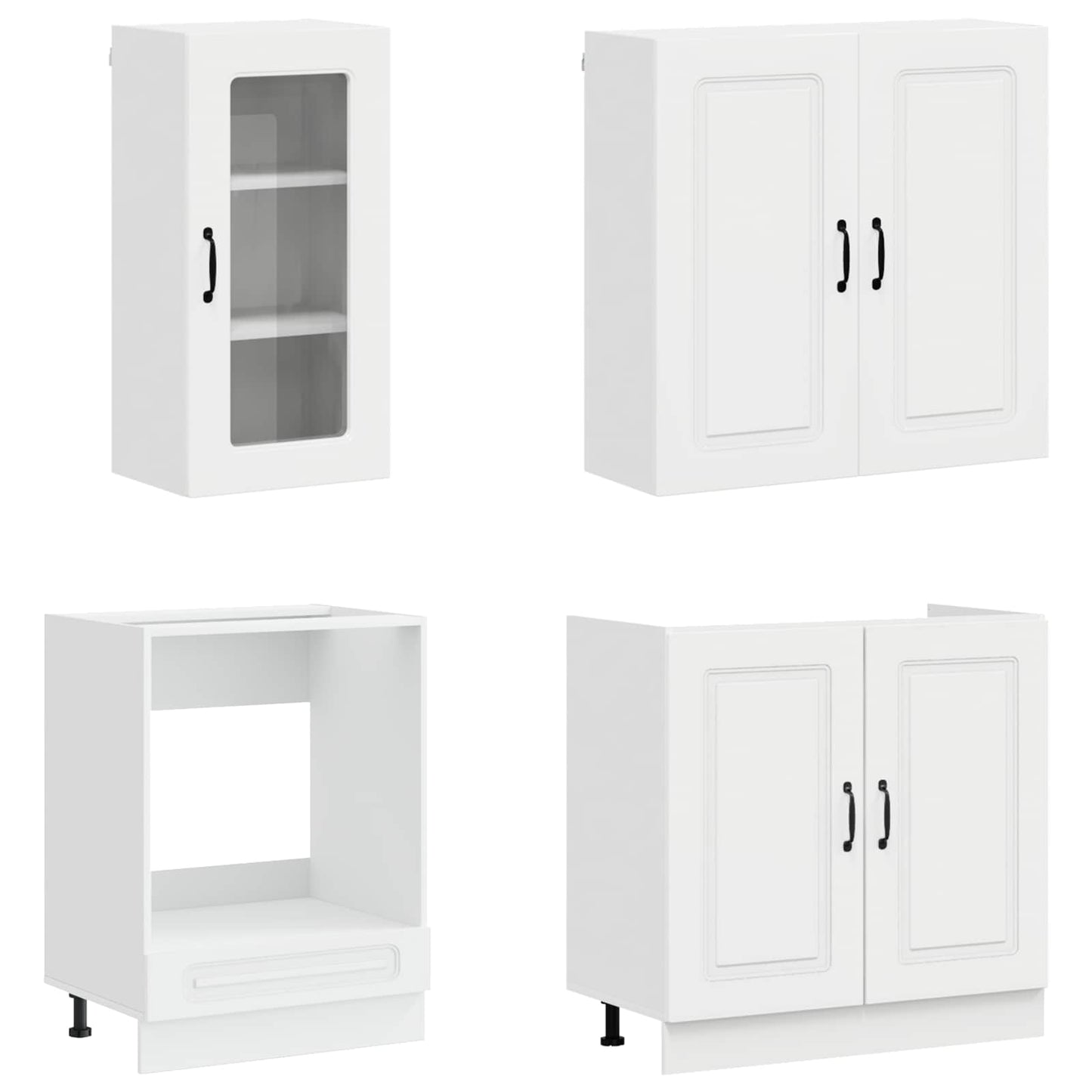 vidaXL Kitchen Unit KALMAR 8 pcs High Gloss White Engineered Wood