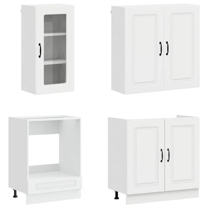 vidaXL Kitchen Unit KALMAR 8 pcs High Gloss White Engineered Wood