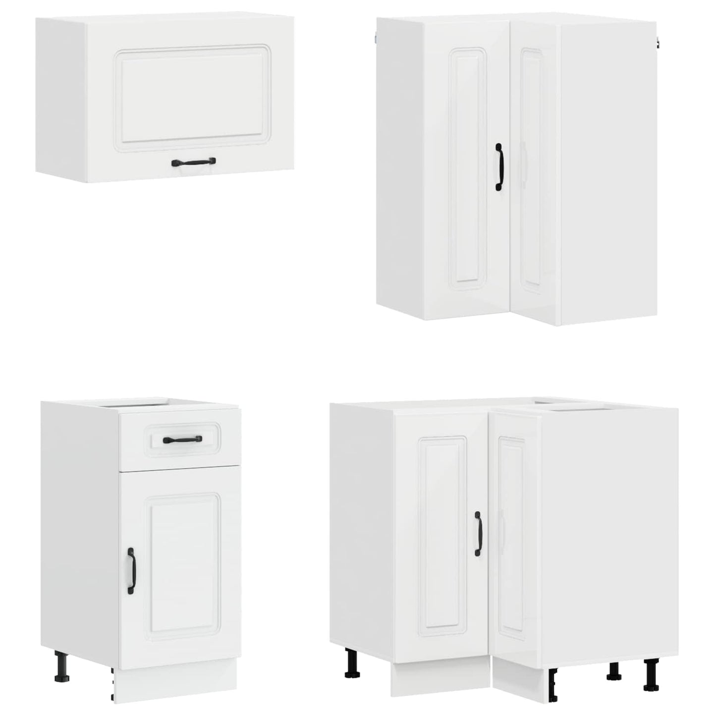 vidaXL Kitchen Unit KALMAR 8 pcs High Gloss White Engineered Wood