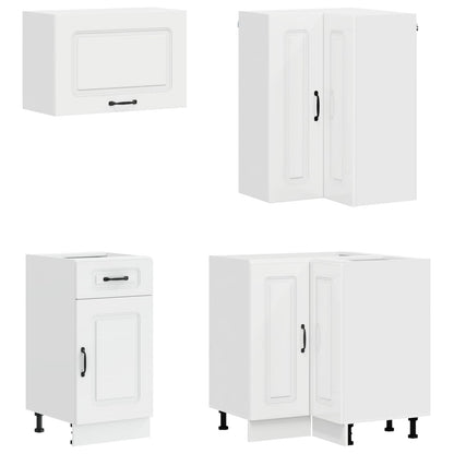 vidaXL Kitchen Unit KALMAR 8 pcs High Gloss White Engineered Wood