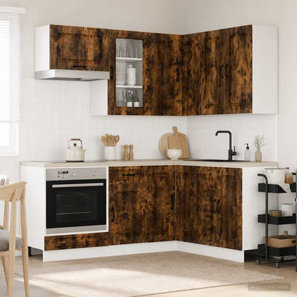 vidaXL Kitchen Unit KALMAR 8 pcs Smoked Oak Engineered Wood