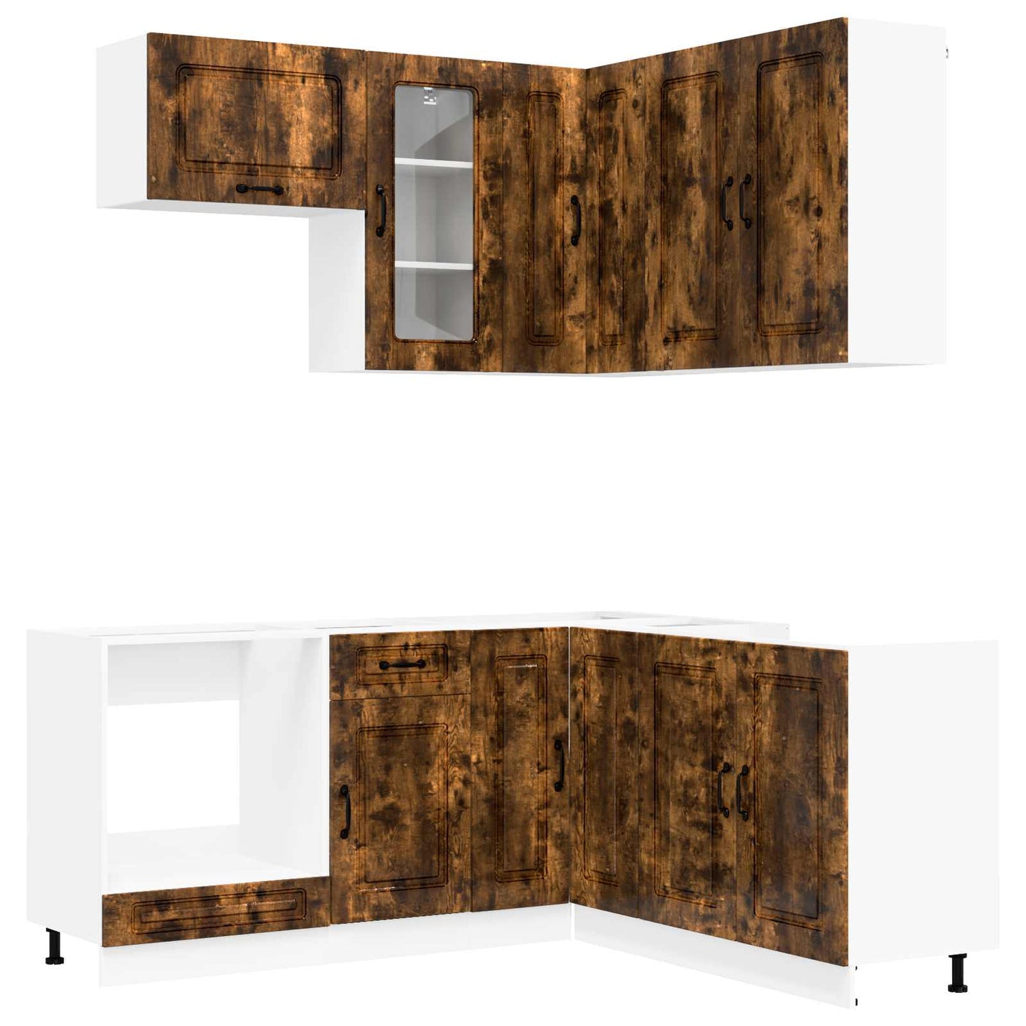 vidaXL Kitchen Unit KALMAR 8 pcs Smoked Oak Engineered Wood