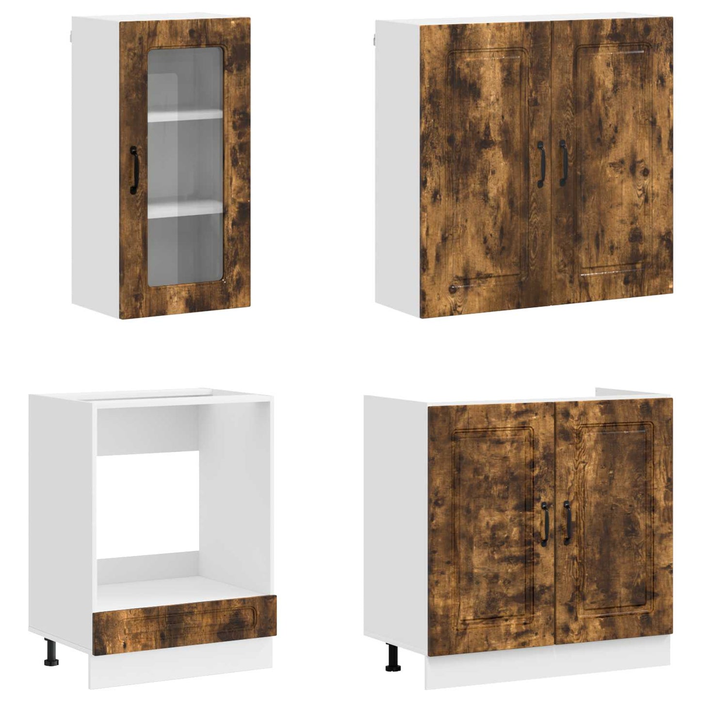 vidaXL Kitchen Unit KALMAR 8 pcs Smoked Oak Engineered Wood