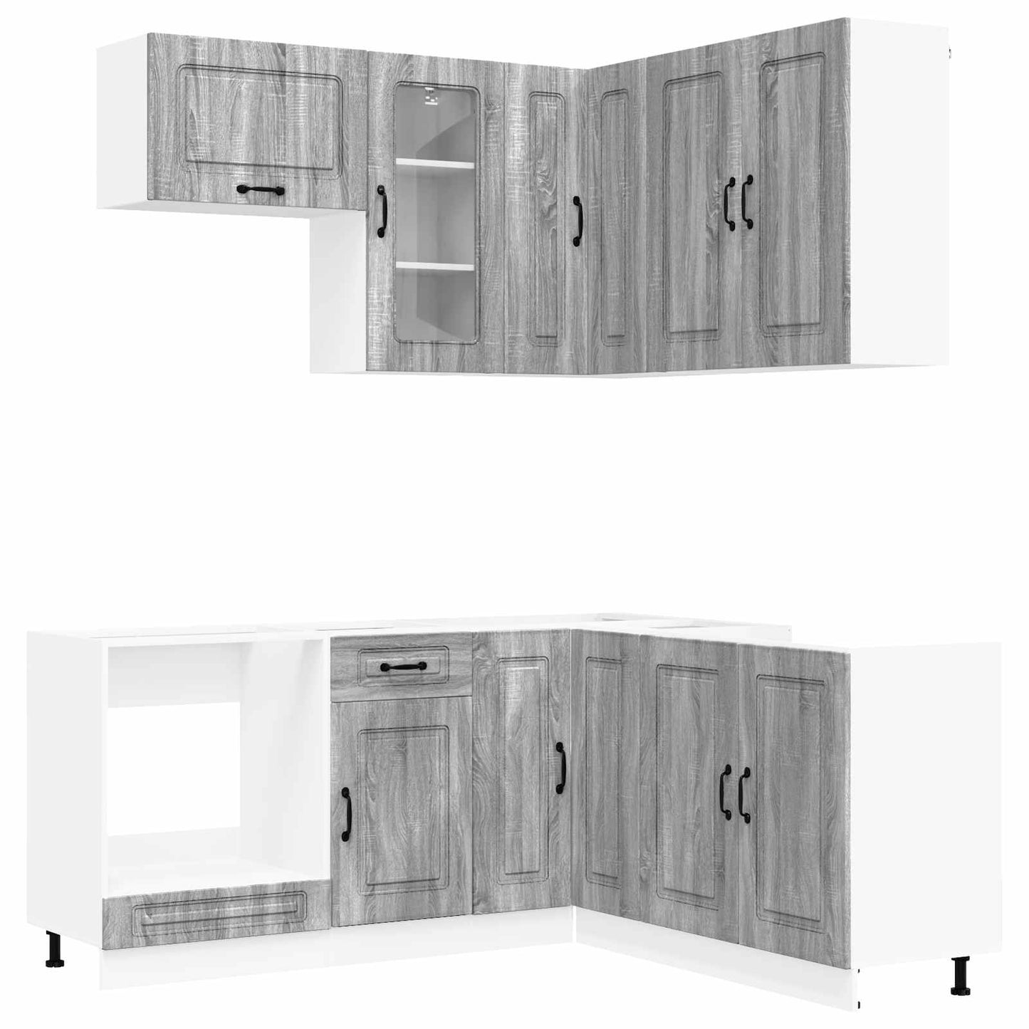 vidaXL Kitchen Unit KALMAR 8 pcs Grey Sonoma Engineered Wood