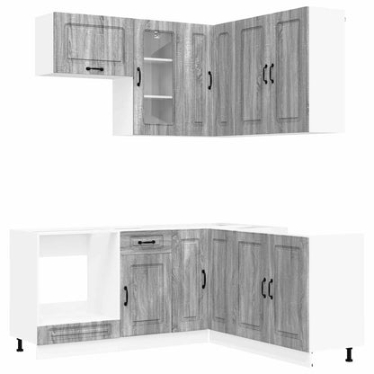 vidaXL Kitchen Unit KALMAR 8 pcs Grey Sonoma Engineered Wood