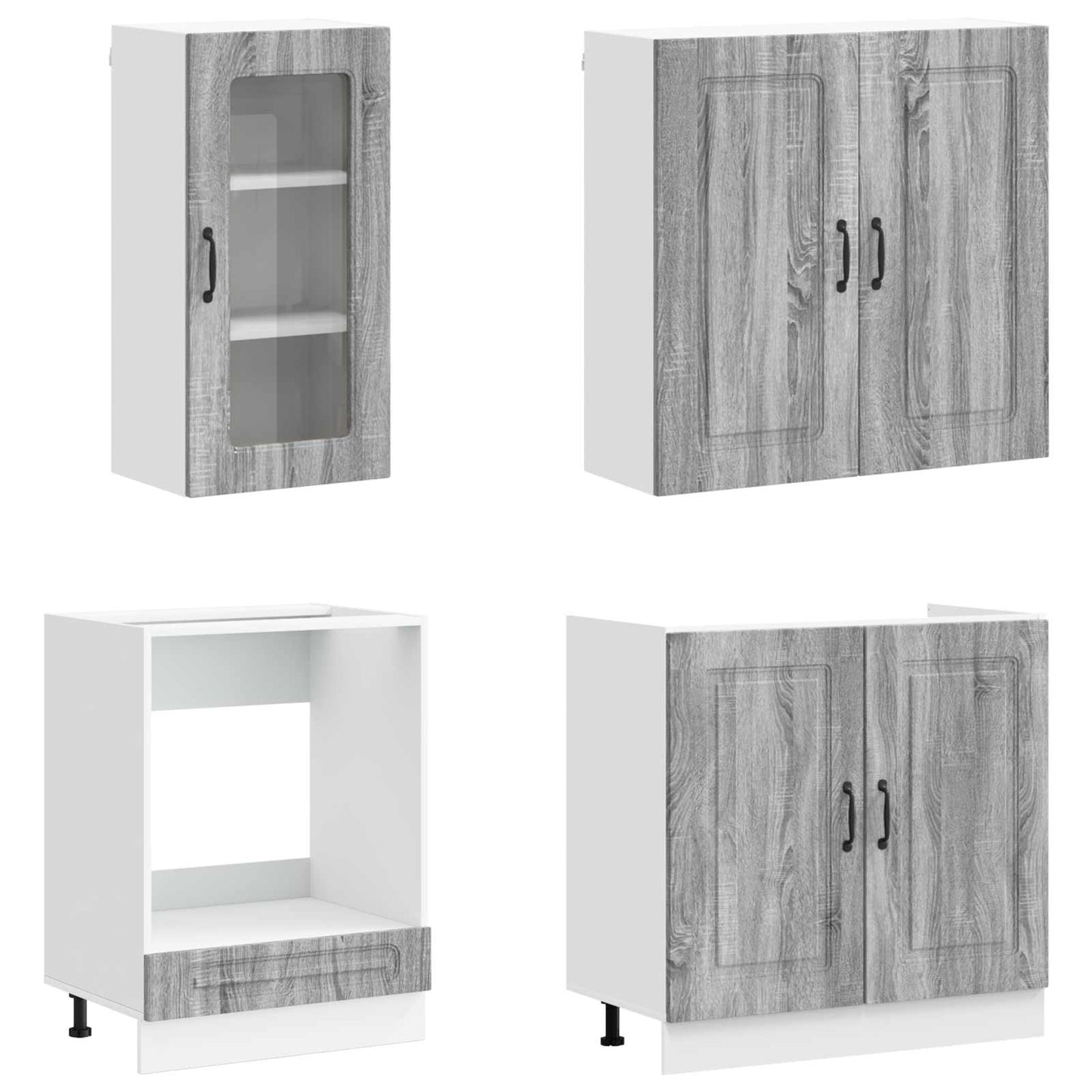 vidaXL Kitchen Unit KALMAR 8 pcs Grey Sonoma Engineered Wood
