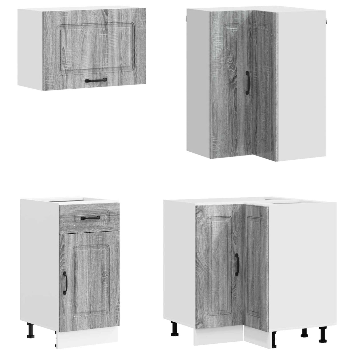 vidaXL Kitchen Unit KALMAR 8 pcs Grey Sonoma Engineered Wood