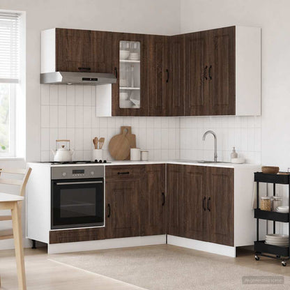 vidaXL Kitchen Unit KALMAR 8 pcs Brown Oak Engineered Wood