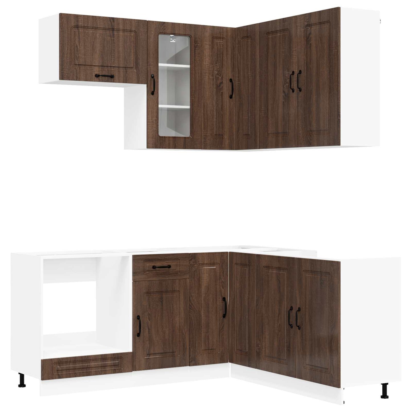 vidaXL Kitchen Unit KALMAR 8 pcs Brown Oak Engineered Wood