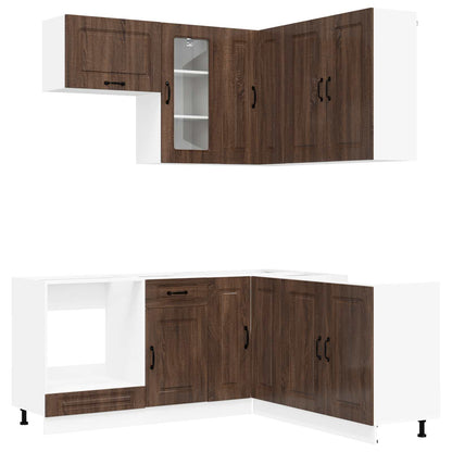 vidaXL Kitchen Unit KALMAR 8 pcs Brown Oak Engineered Wood