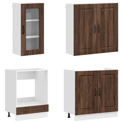 vidaXL Kitchen Unit KALMAR 8 pcs Brown Oak Engineered Wood