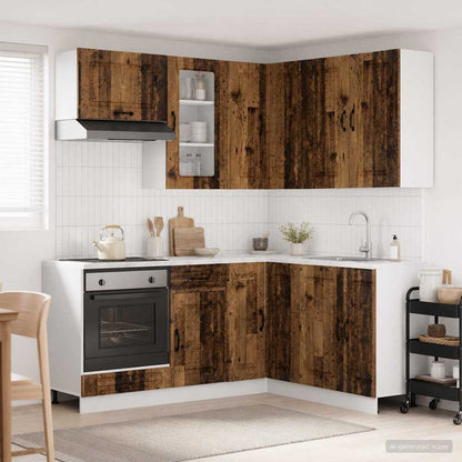 vidaXL Kitchen Unit KALMAR 8 pcs Old Wood Engineered Wood