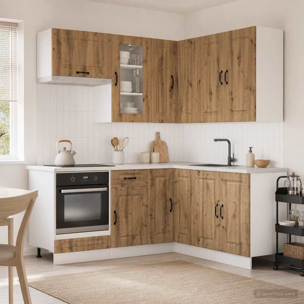 vidaXL Kitchen Unit KALMAR 8 pcs Artisan Oak Engineered Wood