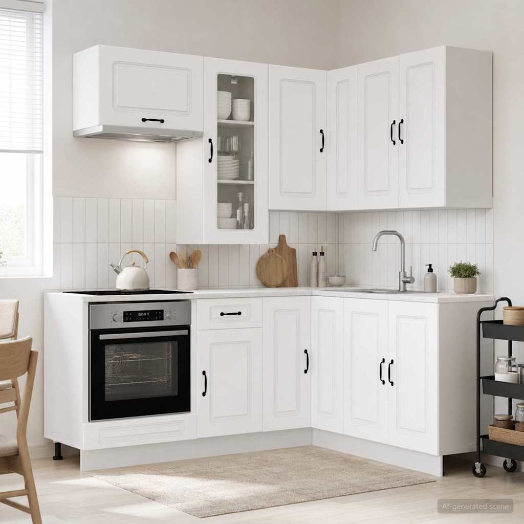vidaXL Kitchen Unit KALMAR 8 pcs White Engineered Wood