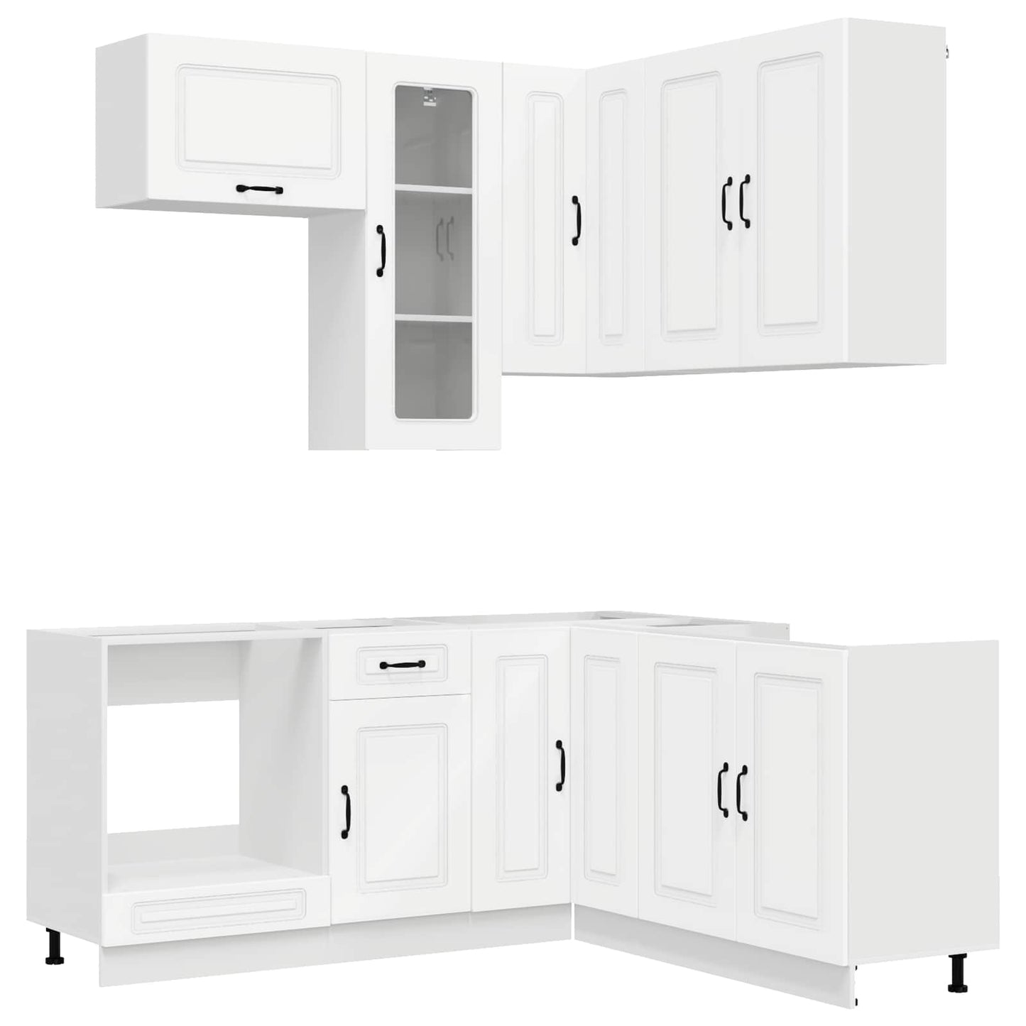 vidaXL Kitchen Unit KALMAR 8 pcs White Engineered Wood