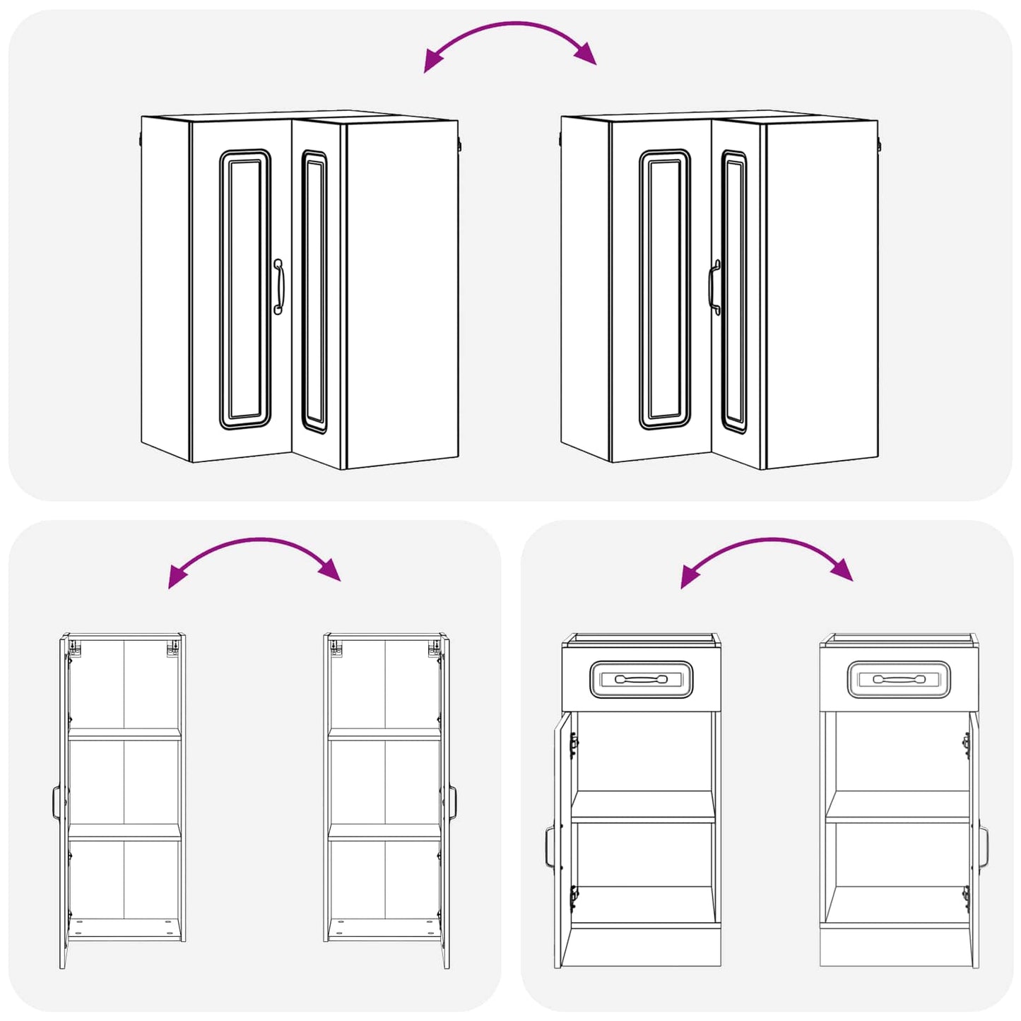 vidaXL Kitchen Unit KALMAR 8 pcs White Engineered Wood