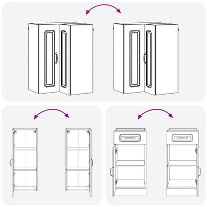 vidaXL Kitchen Unit KALMAR 8 pcs White Engineered Wood