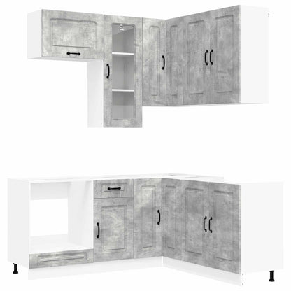 vidaXL Kitchen Unit KALMAR 8 pcs Concrete Grey Engineered Wood