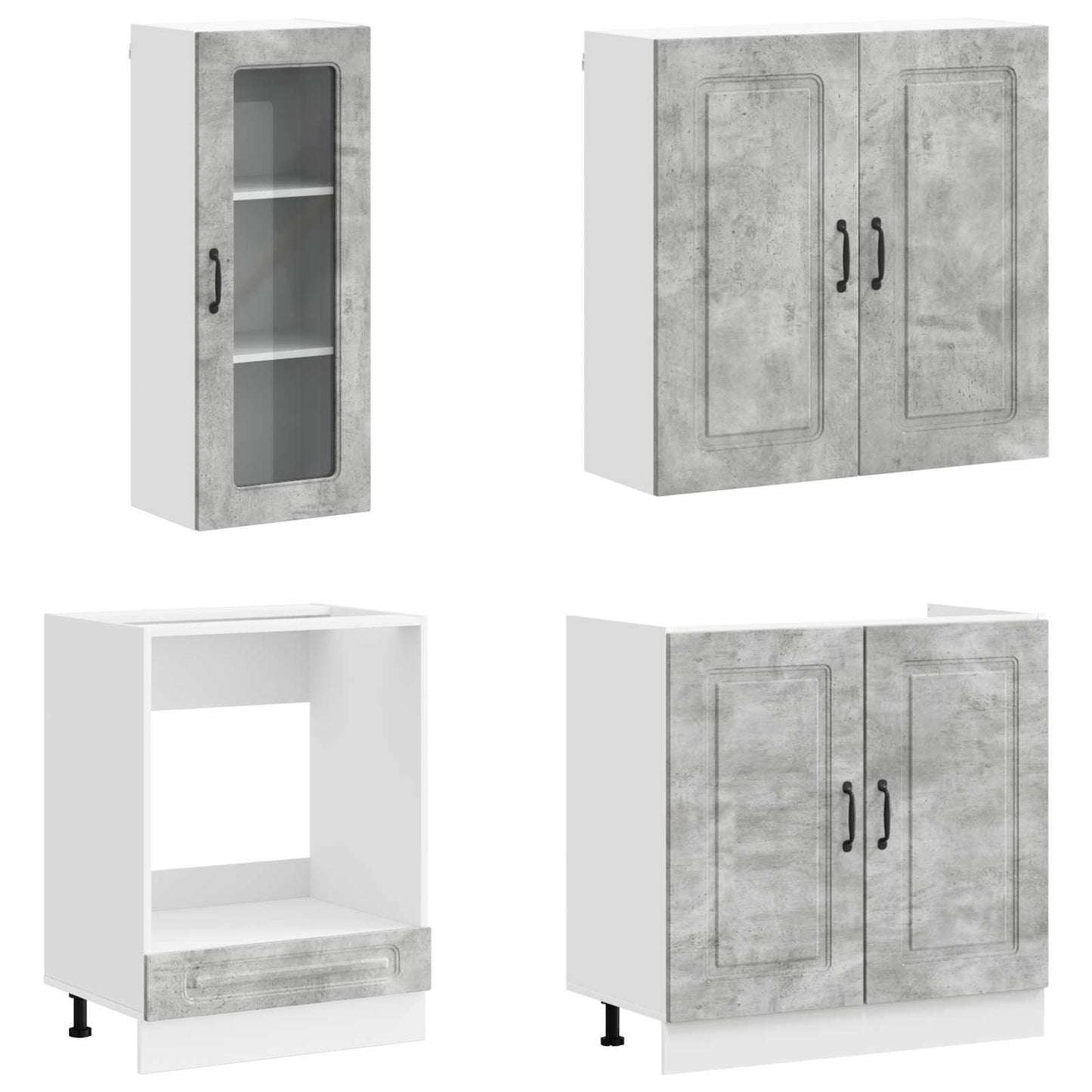 vidaXL Kitchen Unit KALMAR 8 pcs Concrete Grey Engineered Wood