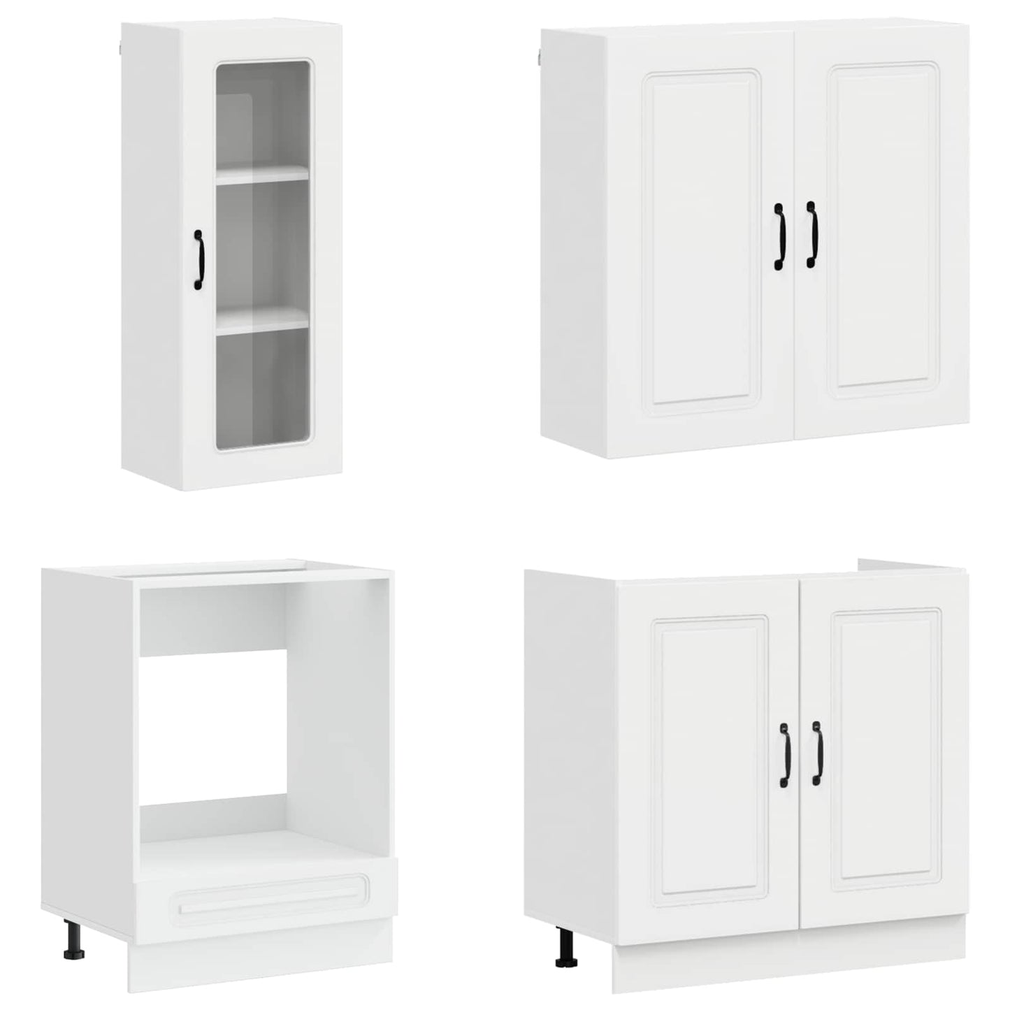 vidaXL Kitchen Unit KALMAR 8 pcs High Gloss White Engineered Wood